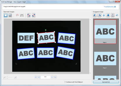 ScanSnap Manager - View cropped images
