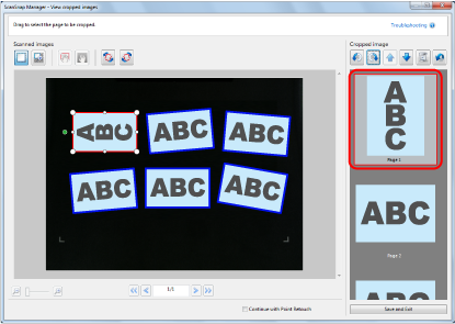 ScanSnap Manager - View cropped images