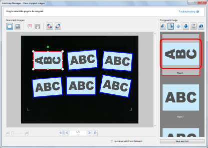 ScanSnap Manager - View cropped images