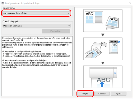 Configuraciones del portador de hojas