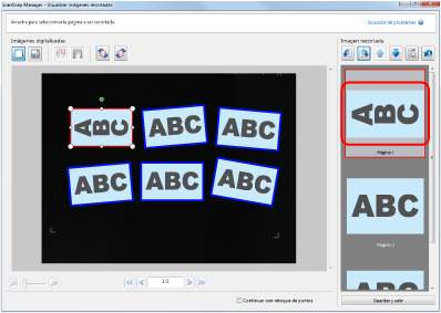 ScanSnap Manager - Visualizar imágenes recortadas