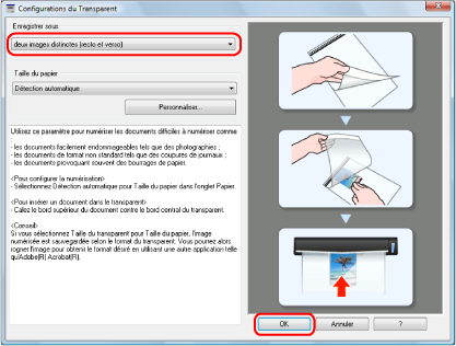 Fenêtre Configuration du ScanSnap