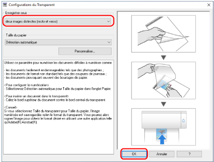 Fenêtre Configuration du ScanSnap