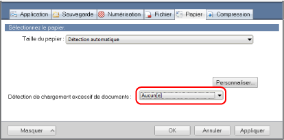 Fenêtre Configuration du ScanSnap