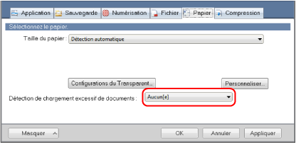 Fenêtre Configuration du ScanSnap