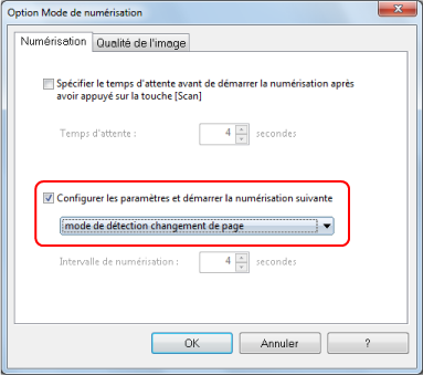 Option Mode de numérisation