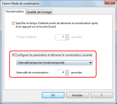 Option Mode de numérisation