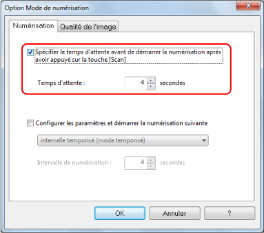 Option Mode de numérisation