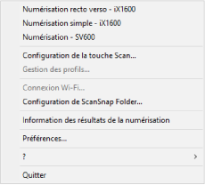 Le Menu clic droit
