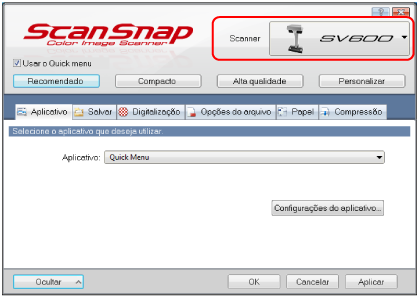 Janela ScanSnap Setup