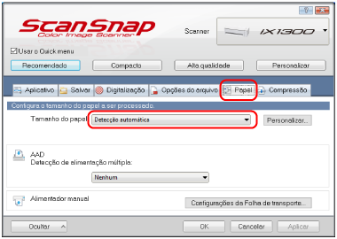 Janela ScanSnap Setup