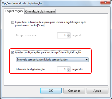 Opções do modo de digitalização