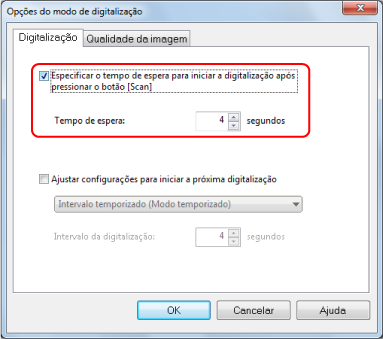 Opções do modo de digitalização
