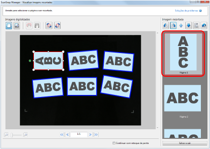 ScanSnap Manager - Visualizar imagens recortadas