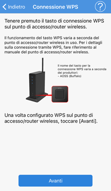 Schermata [Connessione WPS]