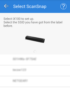 [Select ScanSnap] Screen