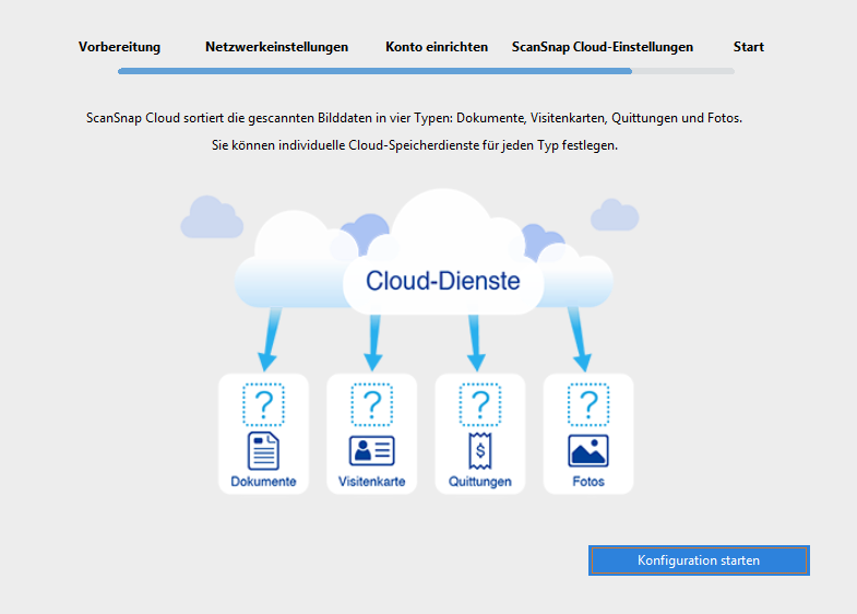 Einen Cloud-Speicherdienst festlegen