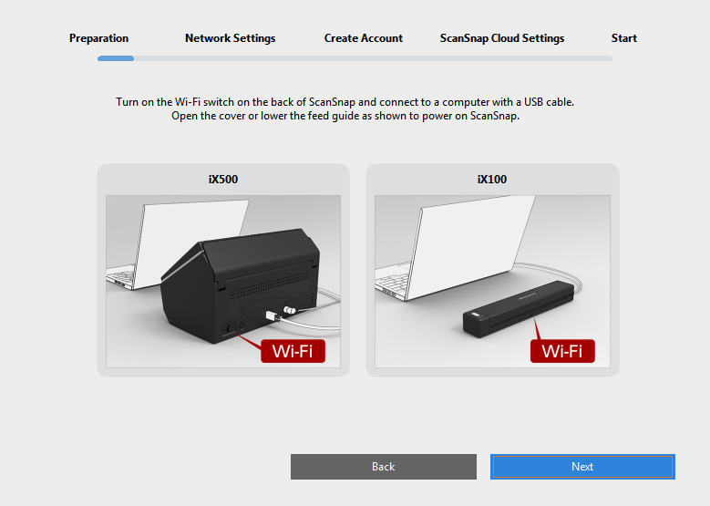 ScanSnap Cloud Setup (iX500) Setting up with ScanSnap iX500 and a