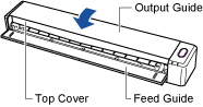 Closing the Top Cover of the ScanSnap