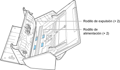 Limpiar los rodillos de alimentación y los rodillos de expulsión