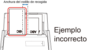 Documentos no colocados sobre el rodillo de recogida