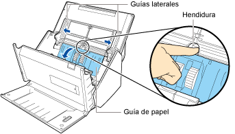 Apertura de la guía de papel