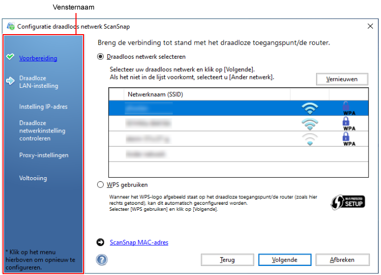 Wizard configuratie draadloos netwerk