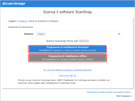 Download del software ScanSnap
