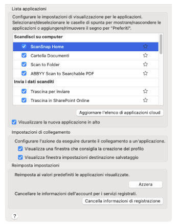 Accesso rapido - Impostazioni