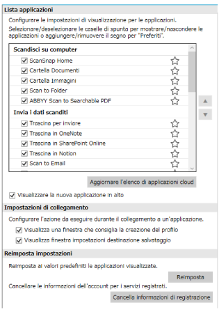 Accesso rapido - Impostazioni
