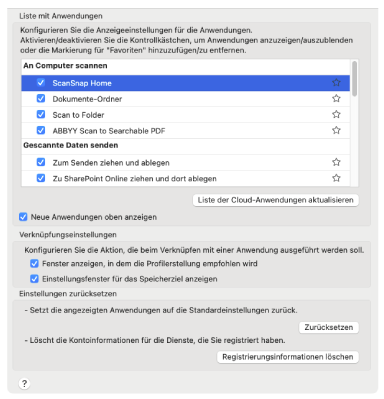 Quick-Menü – Einstellungen