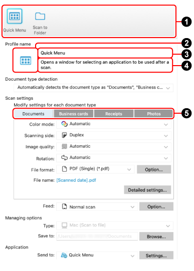[Edit profiles] Window
