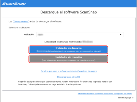 Descargando el software del ScanSnap