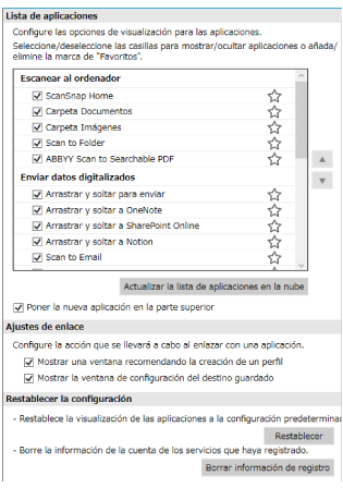 Menú rápido - Ajustes