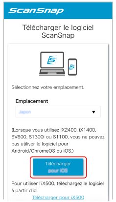Téléchargement du logiciel ScanSnap