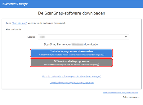 De ScanSnap-software downloaden