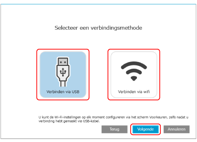 Een verbindingsmethode selecteren