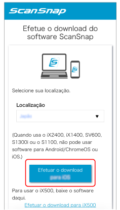 Baixando o software do ScanSnap