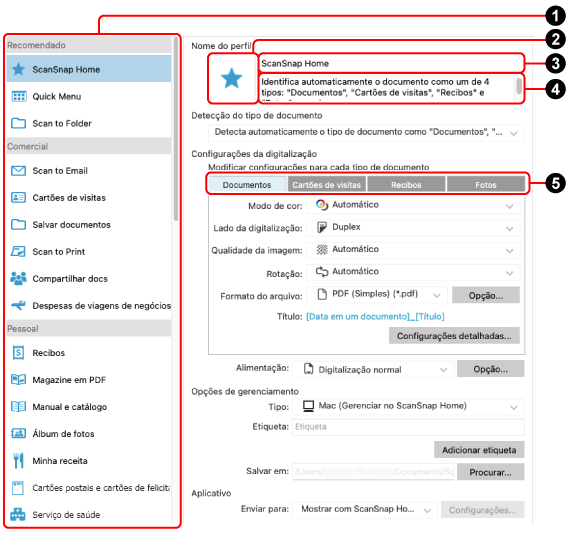 Janela [Adicionar novo perfil]