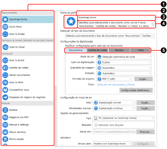 Janela [Adicionar novo perfil]