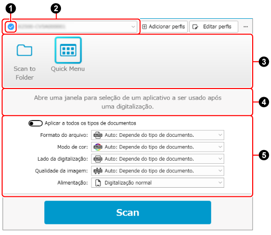 Janela de digitalização