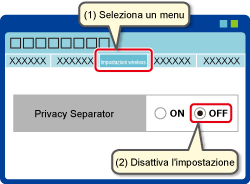 Esempio di Modifica delle impostazioni con un browser Web