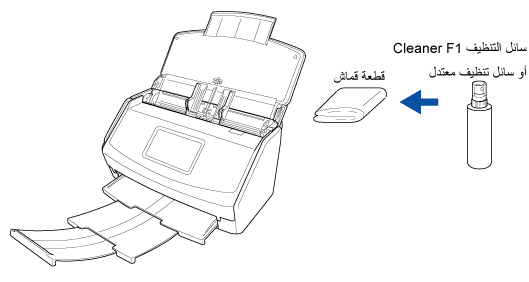 تنظيف الجزء الخارجي من ScanSnap