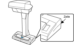 Die Linie an der Seite des ScanSnap-Ständers