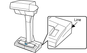 The line on the side of the ScanSnap base