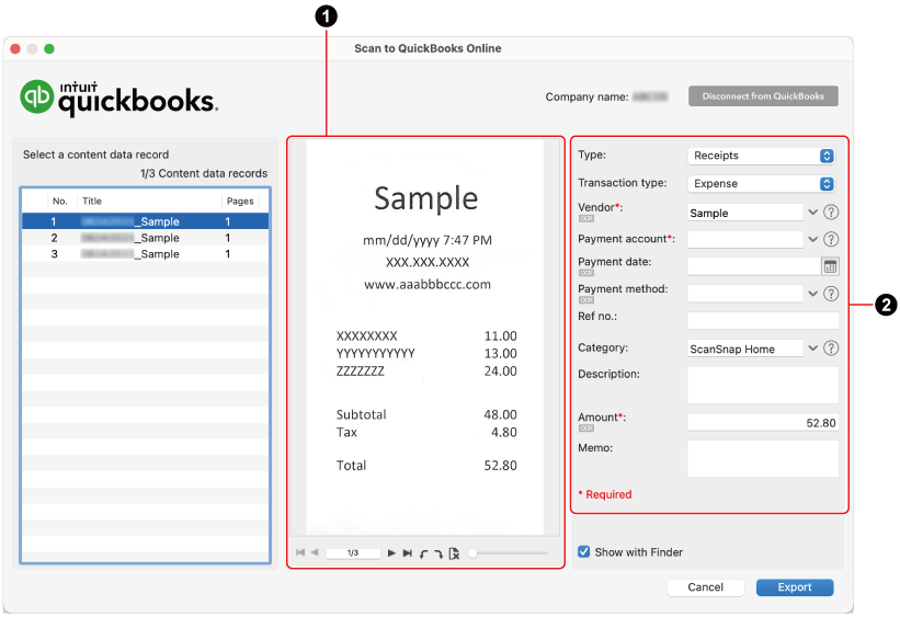 Scan to QuickBooks Online