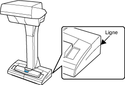 Ligne sur le côté de la base du ScanSnap