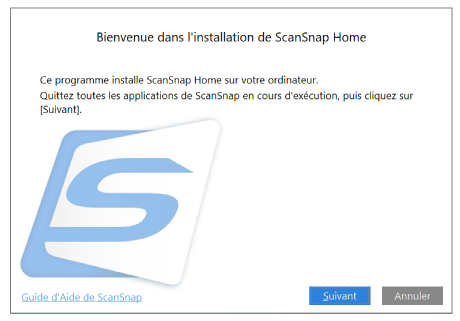 Bienvenue dans la configuration de ScanSnap Home