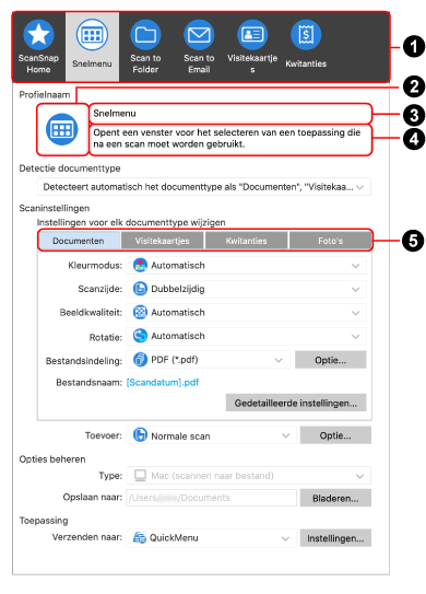 Venster [Profielen bewerken]