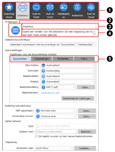 Venster [Profielen bewerken]